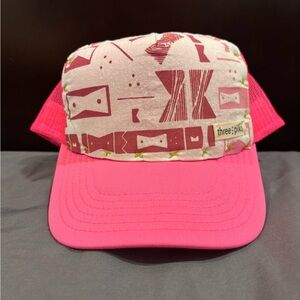 Three Pikos Pink and White Women's Cap